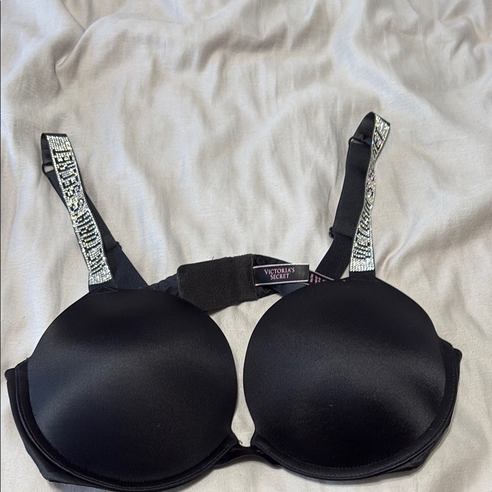 Victoria's Secret Black Bra with Sparkling Straps